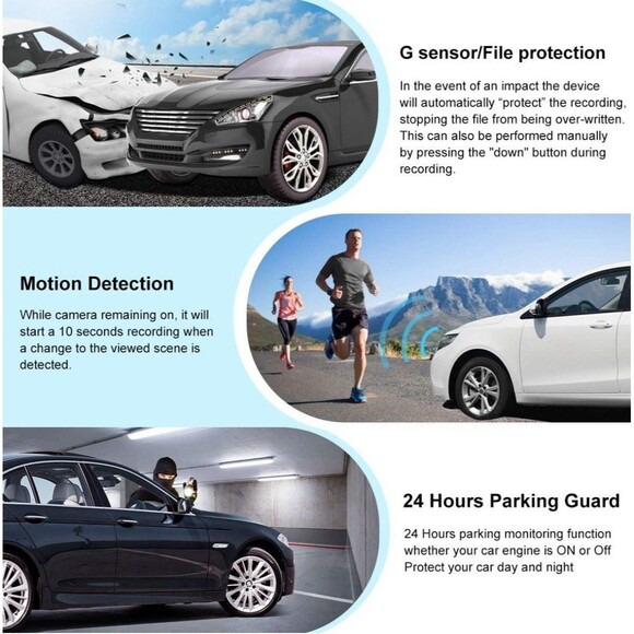 EACHPAI K200 Pro 4K Dash Cam Dual Front & Back Camera UHD WiFi Night Vision GPS - Picture 5 of 16